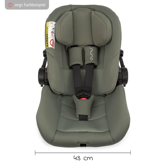 Nuna Babyschale ARRA next i-Size ab Geburt bis 13 kg (40 cm - 85 cm) Liegeposition 157° inkl. Sitzverkleinerer & Sonnenverdeck nur 3,5 kg - Cedar