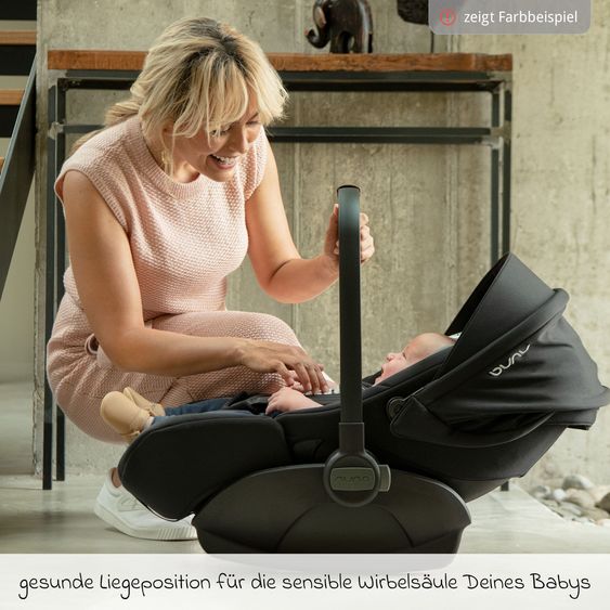 Nuna Infant car seat ARRA next incl. base next from birth up to 13 kg (40 cm - 85 cm) incl. seat reducer, sun canopy, cushion protection, play animal only 3.5 kg - Granite