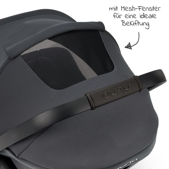 Nuna Infant car seat ARRA next incl. base next from birth to 13 kg (40 cm - 85 cm) incl. seat reducer, sun canopy, cushion protection, play animal only 3.5 kg - Ocean