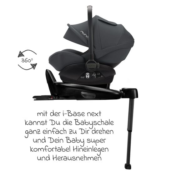 Nuna Infant car seat ARRA next incl. base next from birth to 13 kg (40 cm - 85 cm) incl. seat reducer, sun canopy, cushion protection, play animal only 3.5 kg - Ocean