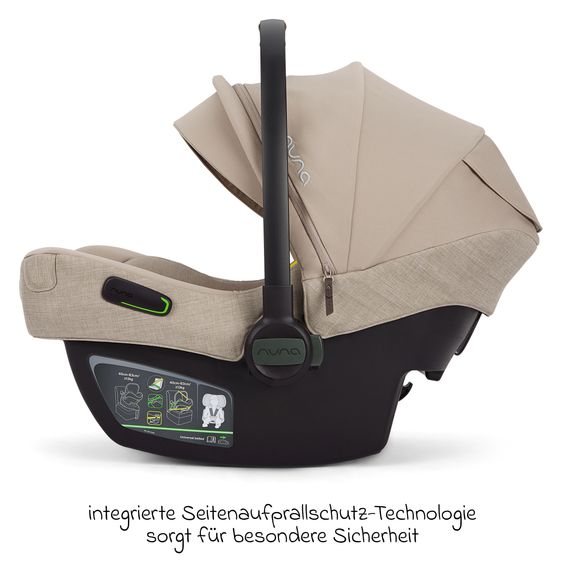 Nuna Seggiolino auto per neonati PIPA next i-Size dalla nascita fino a 13 kg (40 cm - 83 cm) incl. riduttore seduta, tendina parasole con Dream Drape solo 2,8 kg - Chateau