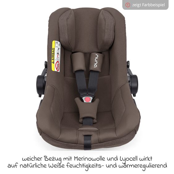 Nuna Seggiolino auto per neonati PIPA next i-Size dalla nascita fino a 13 kg (40 cm - 83 cm) incl. riduttore seduta, tendina parasole con Dream Drape solo 2,8 kg - Chateau