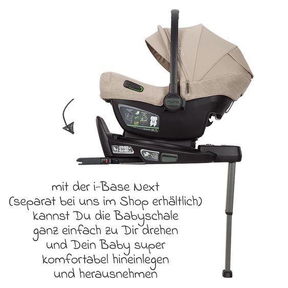 Nuna Seggiolino auto per neonati PIPA next i-Size dalla nascita fino a 13 kg (40 cm - 83 cm) incl. riduttore seduta, tendina parasole con Dream Drape solo 2,8 kg - Chateau