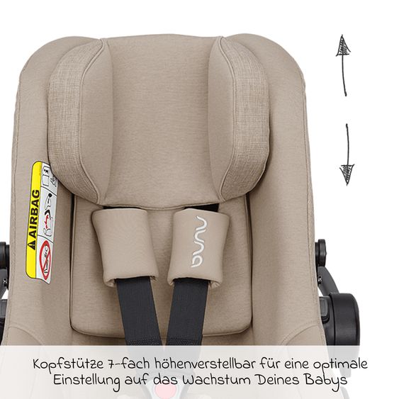 Nuna Seggiolino auto per neonati PIPA next i-Size dalla nascita fino a 13 kg (40 cm - 83 cm) incl. riduttore seduta, tendina parasole con Dream Drape solo 2,8 kg - Chateau