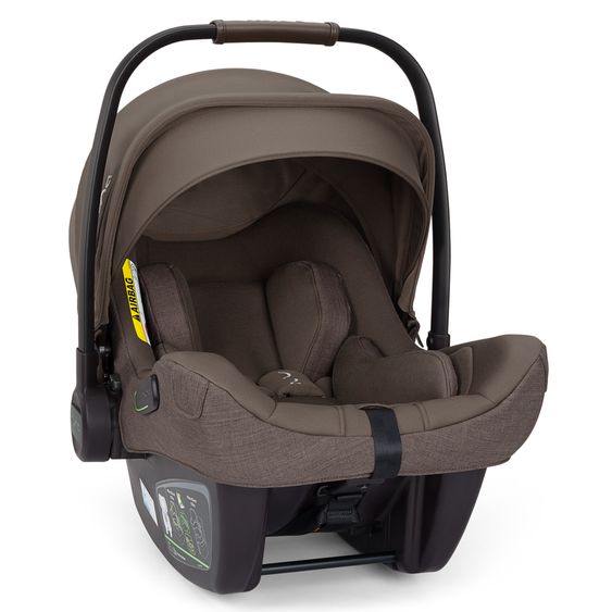 Nuna Seggiolino auto per neonati PIPA next i-Size dalla nascita fino a 13 kg (40 cm - 83 cm) incl. riduttore seduta, tendina parasole con Dream Drape solo 2,8 kg - Castagna
