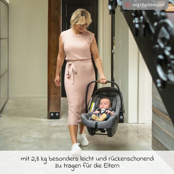 Nuna Seggiolino auto per neonati PIPA next i-Size dalla nascita fino a 13 kg (40 cm - 83 cm) incl. riduttore seduta, tendina parasole con Dream Drape solo 2,8 kg - Castagna