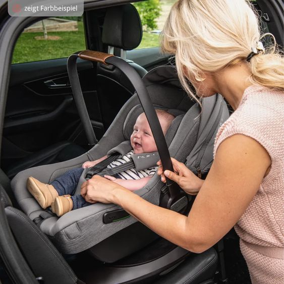 Nuna Seggiolino auto per neonati PIPA next i-Size dalla nascita fino a 13 kg (40 cm - 83 cm) incluso riduttore di seduta, capottina con Dream Drape solo 2,8 kg - Granito