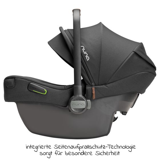 Nuna Babyschale PIPA next i-Size ab Geburt bis 13 kg (40 cm - 83 cm) inkl. Sitzverkleinerer & Sonnenverdeck nur 2,8 kg - Caviar