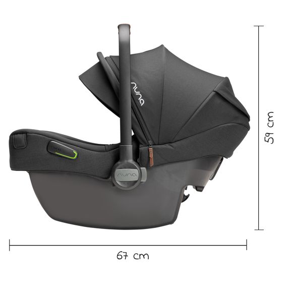 Nuna Babyschale PIPA next i-Size ab Geburt bis 13 kg (40 cm - 83 cm) inkl. Sitzverkleinerer & Sonnenverdeck nur 2,8 kg - Caviar