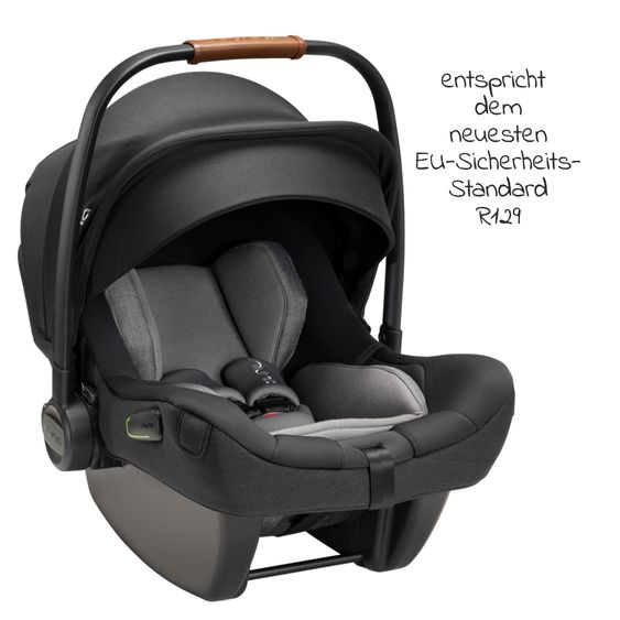 Nuna Babyschale PIPA next i-Size ab Geburt bis 13 kg (40 cm - 83 cm) inkl. Sitzverkleinerer & Sonnenverdeck nur 2,8 kg - Caviar