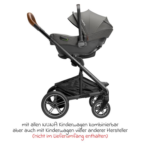 Nuna Babyschale PIPA next i-Size ab Geburt bis 13 kg (40 cm - 83 cm) inkl. Sitzverkleinerer & Sonnenverdeck nur 2,8 kg - Granite