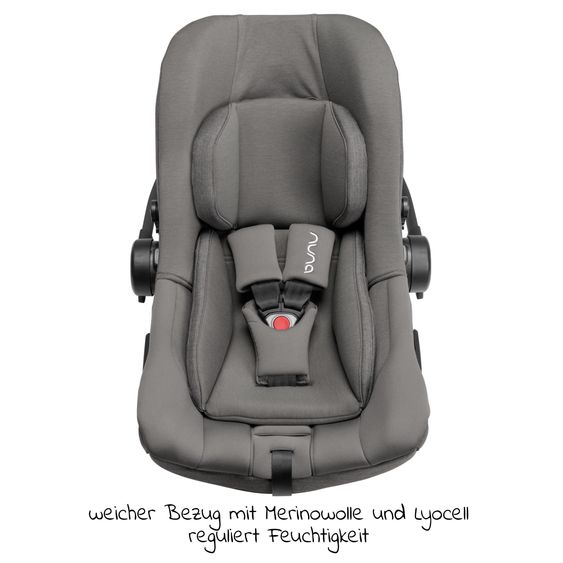 Nuna Babyschale PIPA next i-Size ab Geburt bis 13 kg (40 cm - 83 cm) inkl. Sitzverkleinerer & Sonnenverdeck nur 2,8 kg - Granite