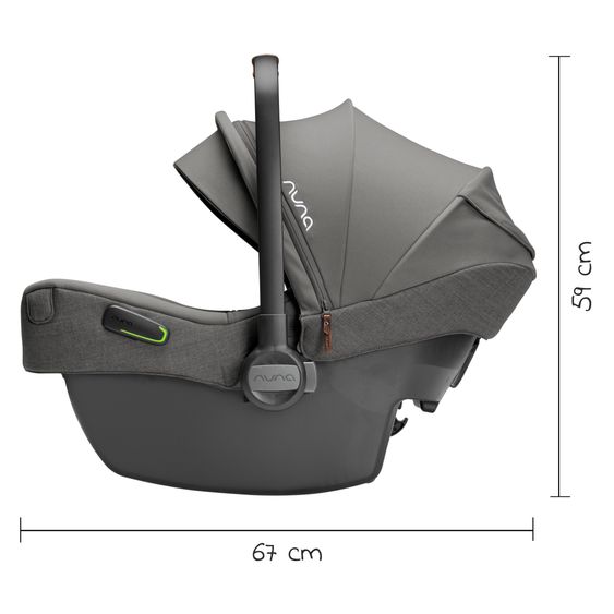 Nuna Babyschale PIPA next i-Size ab Geburt bis 13 kg (40 cm - 83 cm) inkl. Sitzverkleinerer & Sonnenverdeck nur 2,8 kg - Granite