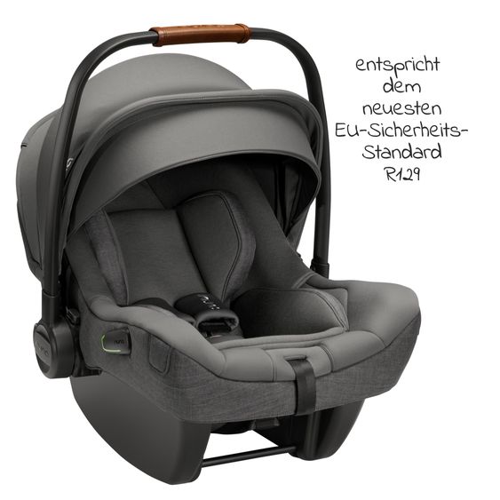 Nuna Babyschale PIPA next i-Size ab Geburt bis 13 kg (40 cm - 83 cm) inkl. Sitzverkleinerer & Sonnenverdeck nur 2,8 kg - Granite