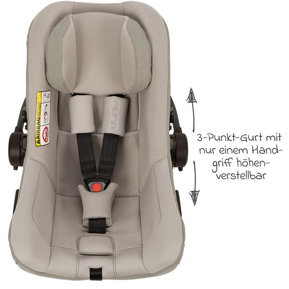 Nuna Babyschale PIPA next i-Size ab Geburt bis 13 kg (40 cm - 83 cm) inkl. Sitzverkleinerer & Sonnenverdeck nur 2,8 kg - Hazelwood