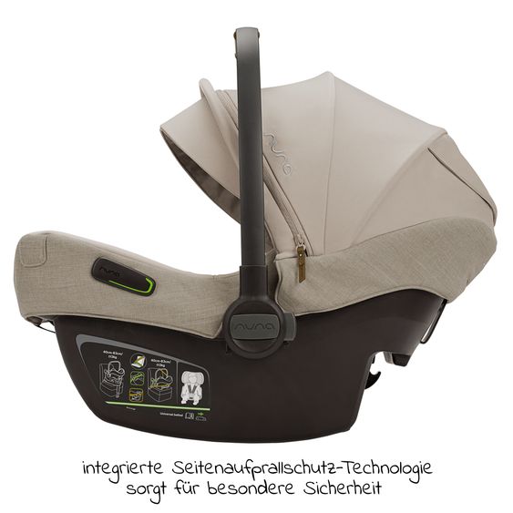 Nuna Babyschale PIPA next i-Size ab Geburt bis 13 kg (40 cm - 83 cm) inkl. Sitzverkleinerer & Sonnenverdeck nur 2,8 kg - Hazelwood