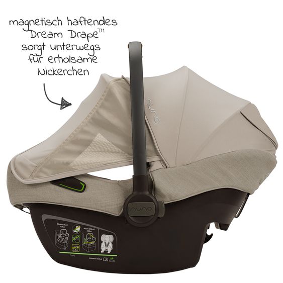 Nuna Babyschale PIPA next i-Size ab Geburt bis 13 kg (40 cm - 83 cm) inkl. Sitzverkleinerer & Sonnenverdeck nur 2,8 kg - Hazelwood