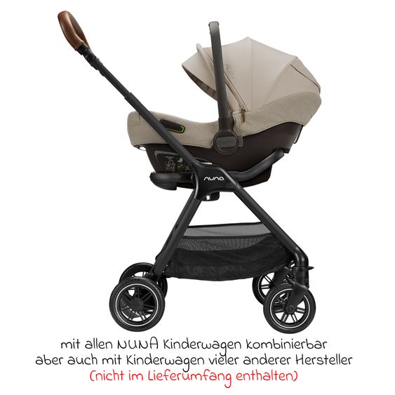 Nuna Babyschale PIPA next i-Size ab Geburt bis 13 kg (40 cm - 83 cm) inkl. Sitzverkleinerer & Sonnenverdeck nur 2,8 kg - Hazelwood