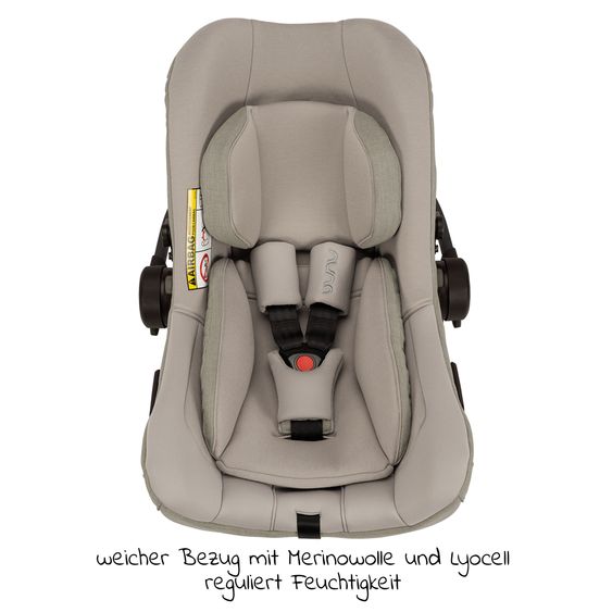 Nuna Babyschale PIPA next i-Size ab Geburt bis 13 kg (40 cm - 83 cm) inkl. Sitzverkleinerer & Sonnenverdeck nur 2,8 kg - Hazelwood