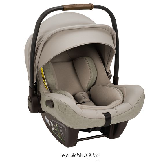 Nuna Babyschale PIPA next i-Size ab Geburt bis 13 kg (40 cm - 83 cm) inkl. Sitzverkleinerer & Sonnenverdeck nur 2,8 kg - Hazelwood