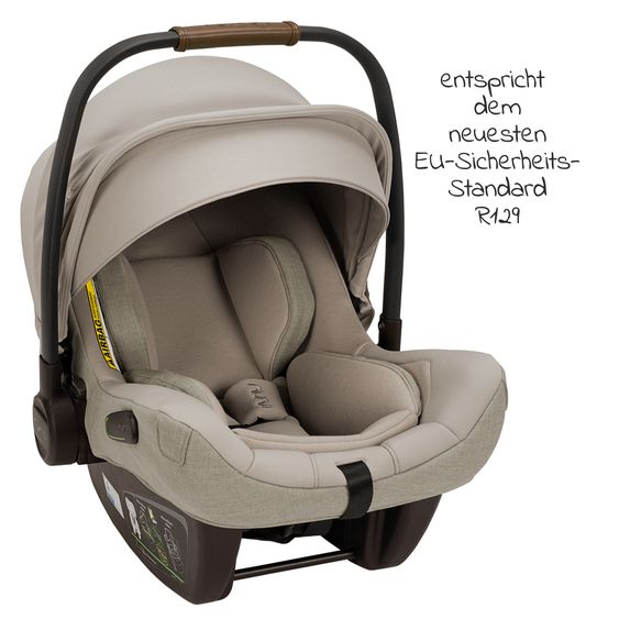 Nuna Babyschale PIPA next i-Size ab Geburt bis 13 kg (40 cm - 83 cm) inkl. Sitzverkleinerer & Sonnenverdeck nur 2,8 kg - Hazelwood