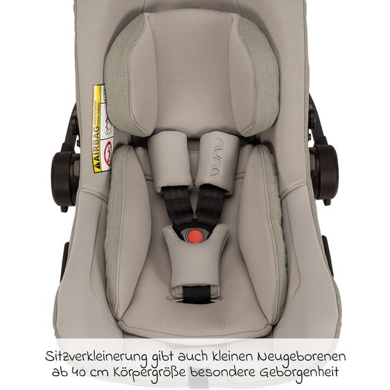 Nuna Babyschale PIPA next i-Size ab Geburt bis 13 kg (40 cm - 83 cm) inkl. Sitzverkleinerer & Sonnenverdeck nur 2,8 kg - Hazelwood