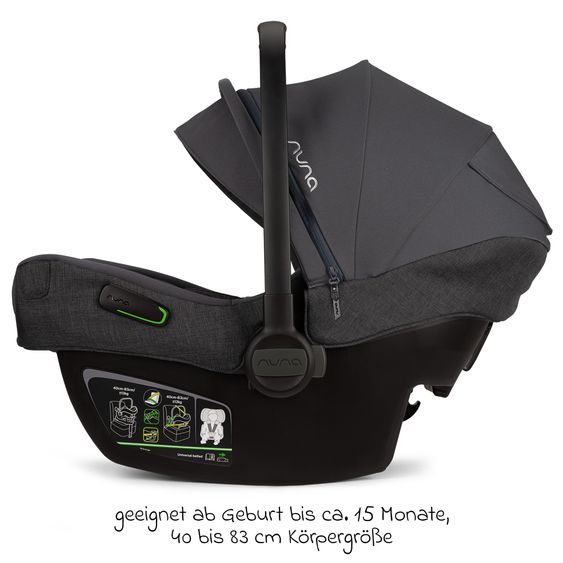 Nuna Babyschale PIPA next i-Size ab Geburt bis 13 kg (40 cm - 83 cm) inkl. Sitzverkleinerer & Sonnenverdeck nur 2,8 kg - Ocean