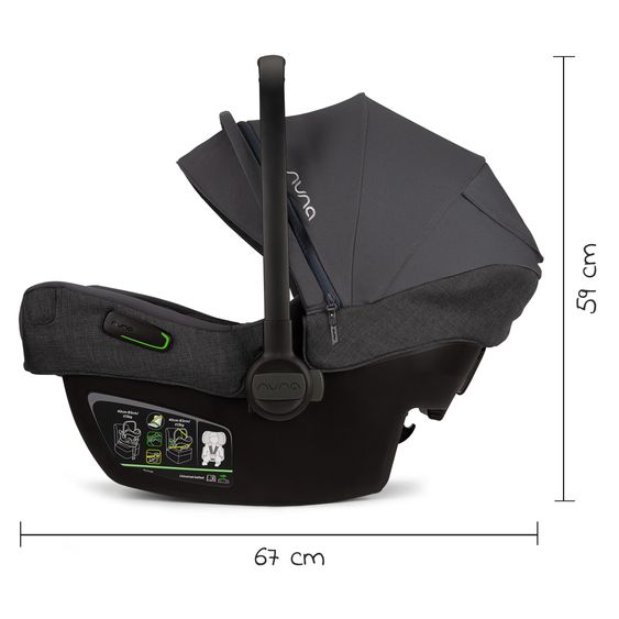 Nuna Babyschale PIPA next i-Size ab Geburt bis 13 kg (40 cm - 83 cm) inkl. Sitzverkleinerer & Sonnenverdeck nur 2,8 kg - Ocean