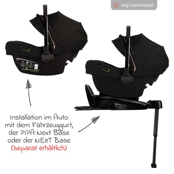 Nuna Babyschale PIPA next i-Size ab Geburt bis 13 kg (40 cm - 83 cm) inkl. Sitzverkleinerer & Sonnenverdeck nur 2,8 kg - Ocean