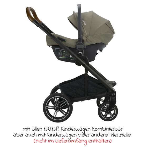 Nuna Babyschale PIPA next i-Size ab Geburt bis 13 kg (40 cm - 83 cm) inkl. Sitzverkleinerer & Sonnenverdeck nur 2,8 kg - Pine