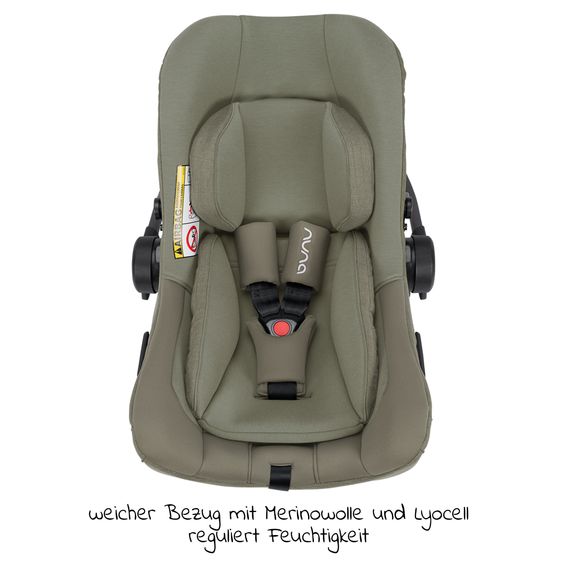 Nuna Babyschale PIPA next i-Size ab Geburt bis 13 kg (40 cm - 83 cm) inkl. Sitzverkleinerer & Sonnenverdeck nur 2,8 kg - Pine