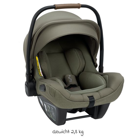 Nuna Babyschale PIPA next i-Size ab Geburt bis 13 kg (40 cm - 83 cm) inkl. Sitzverkleinerer & Sonnenverdeck nur 2,8 kg - Pine