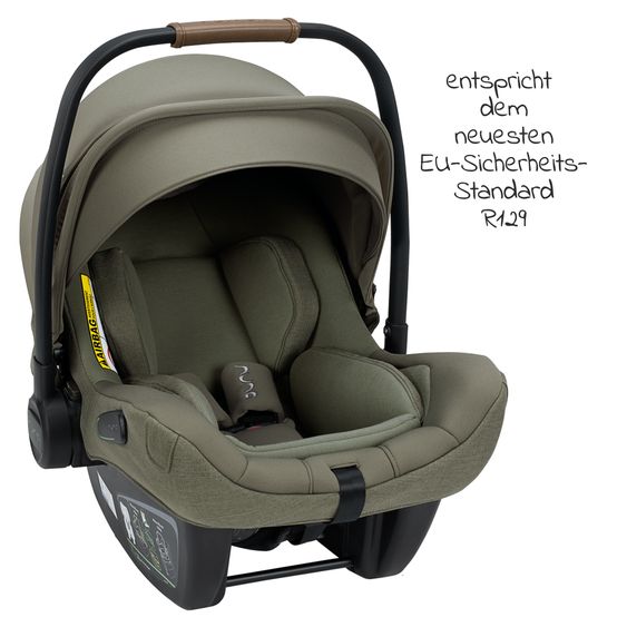 Nuna Babyschale PIPA next i-Size ab Geburt bis 13 kg (40 cm - 83 cm) inkl. Sitzverkleinerer & Sonnenverdeck nur 2,8 kg - Pine