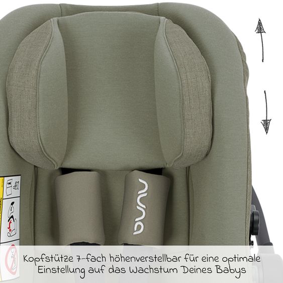 Nuna Babyschale PIPA next i-Size ab Geburt bis 13 kg (40 cm - 83 cm) inkl. Sitzverkleinerer & Sonnenverdeck nur 2,8 kg - Pine