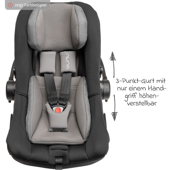 Nuna Babyschale PIPA next i-Size ab Geburt bis 13 kg (40 cm - 83 cm) inkl. Sitzverkleinerer & Sonnenverdeck nur 2,8 kg - Riveted