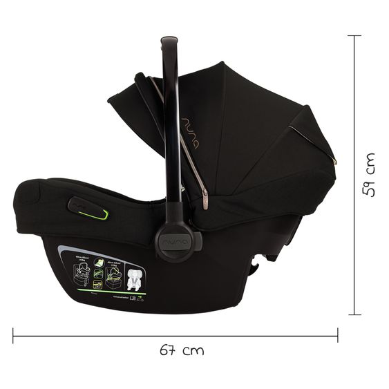 Nuna Babyschale PIPA next i-Size ab Geburt bis 13 kg (40 cm - 83 cm) inkl. Sitzverkleinerer & Sonnenverdeck nur 2,8 kg - Riveted