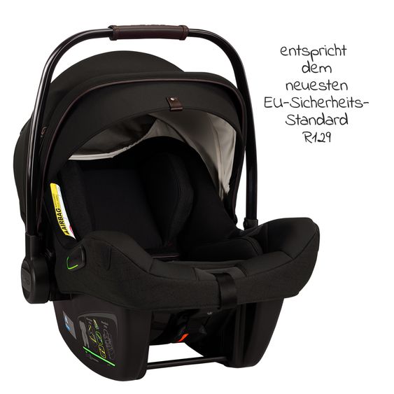 Nuna Babyschale PIPA next i-Size ab Geburt bis 13 kg (40 cm - 83 cm) inkl. Sitzverkleinerer & Sonnenverdeck nur 2,8 kg - Riveted