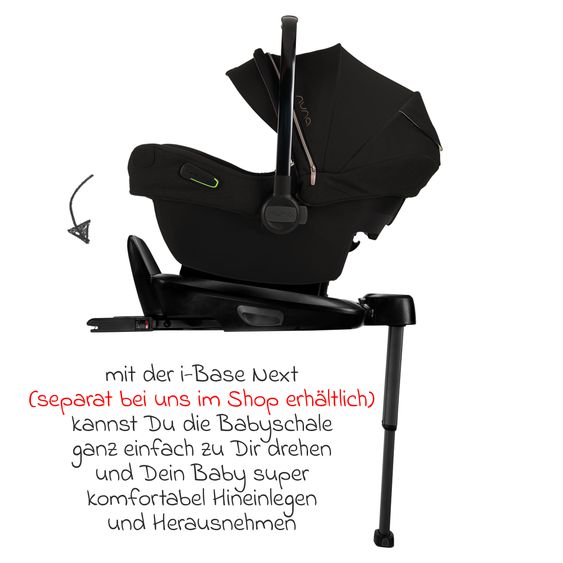 Nuna Babyschale PIPA next i-Size ab Geburt bis 13 kg (40 cm - 83 cm) inkl. Sitzverkleinerer & Sonnenverdeck nur 2,8 kg - Riveted