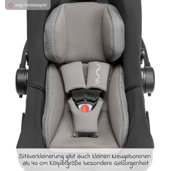 Nuna Babyschale PIPA next i-Size ab Geburt bis 13 kg (40 cm - 83 cm) inkl. Sitzverkleinerer & Sonnenverdeck nur 2,8 kg - Riveted