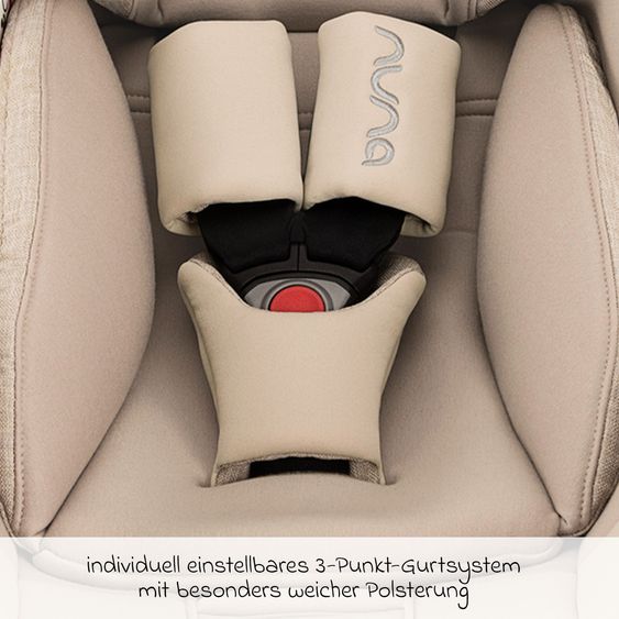 Nuna Babyschale PIPA next i-Size inkl. Base next ab Geburt bis 13 kg (40 cm - 83 cm) inkl. Sitzverkleinerer, Sonnenverdeck mit Dream Drape, Polsterschutz nur 2,8 kg - Biscotti
