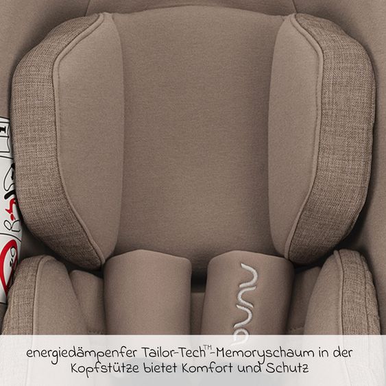 Nuna Babyschale PIPA next i-Size inkl. Base next ab Geburt bis 13 kg (40 cm - 83 cm) inkl. Sitzverkleinerer, Sonnenverdeck mit Dream Drape, Polsterschutz nur 2,8 kg - Cedar