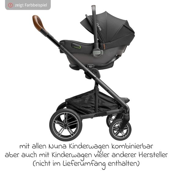 Nuna Babyschale PIPA next i-Size inkl. Base next ab Geburt bis 13 kg (40 cm - 83 cm) inkl. Sitzverkleinerer, Sonnenverdeck mit Dream Drape, Polsterschutz nur 2,8 kg - Ocean