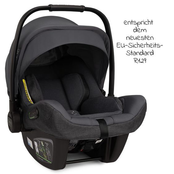 Nuna Babyschale PIPA next i-Size inkl. Base next ab Geburt bis 13 kg (40 cm - 83 cm) inkl. Sitzverkleinerer, Sonnenverdeck mit Dream Drape, Polsterschutz nur 2,8 kg - Ocean