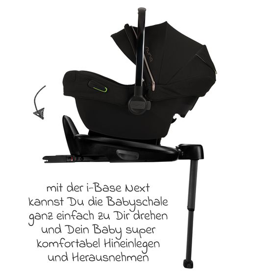 Nuna Babyschale PIPA next i-Size inkl. Base next ab Geburt bis 13 kg (40 cm - 83 cm) inkl. Sitzverkleinerer, Sonnenverdeck mit Dream Drape, Polsterschutz nur 2,8 kg - Ocean