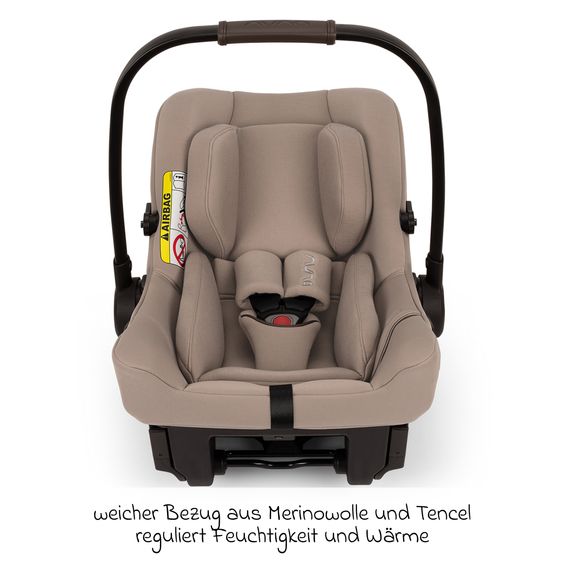 Nuna Babyschale PIPA urbn R 129 ab Geburt bis 13 kg (40 cm - 75 cm) mit Isofix inkl. Sitzverkleinerer & Sonnenverdeck nur 3,3 kg - Cedar