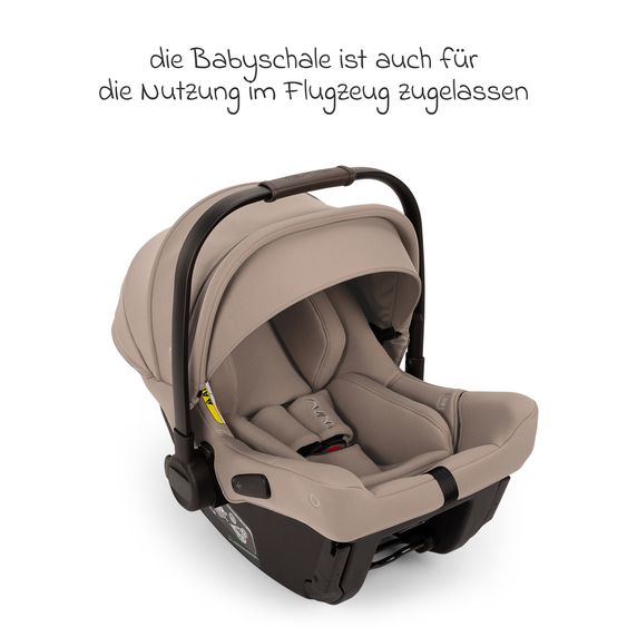 Nuna Babyschale PIPA urbn R 129 ab Geburt bis 13 kg (40 cm - 75 cm) mit Isofix inkl. Sitzverkleinerer & Sonnenverdeck nur 3,3 kg - Cedar