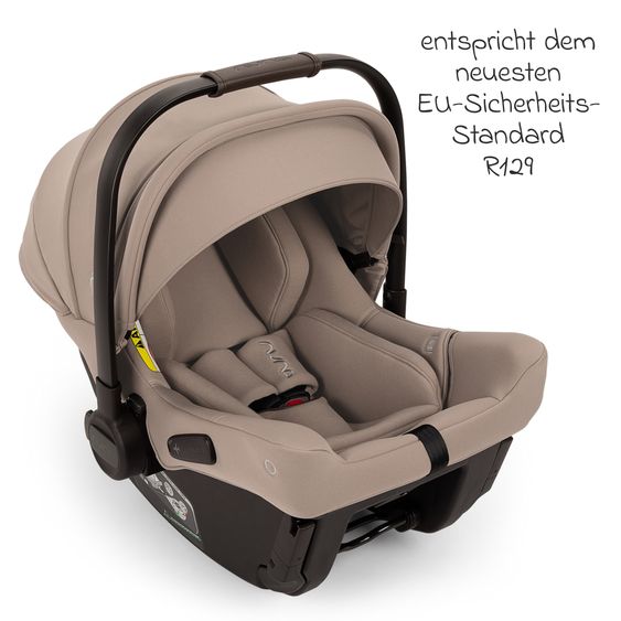 Nuna Babyschale PIPA urbn R 129 ab Geburt bis 13 kg (40 cm - 75 cm) mit Isofix inkl. Sitzverkleinerer & Sonnenverdeck nur 3,3 kg - Cedar