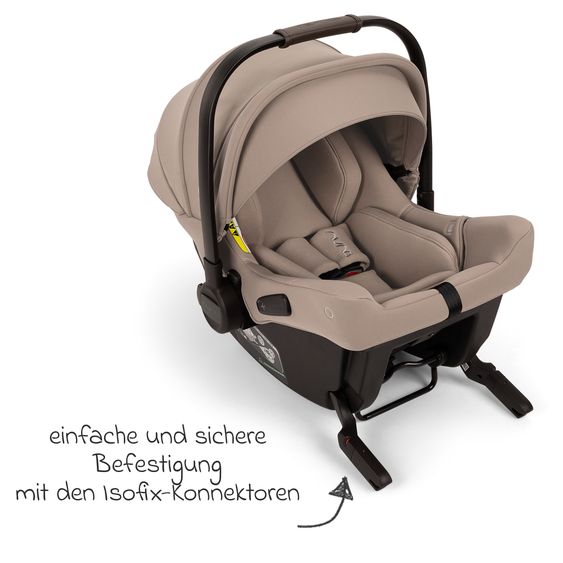 Nuna Babyschale PIPA urbn R 129 ab Geburt bis 13 kg (40 cm - 75 cm) mit Isofix inkl. Sitzverkleinerer & Sonnenverdeck nur 3,3 kg - Cedar