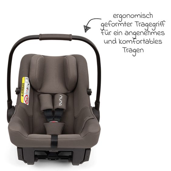 Nuna Babyschale PIPA urbn R 129 ab Geburt bis 13 kg (40 cm - 75 cm) mit Isofix inkl. Sitzverkleinerer & Sonnenverdeck nur 3,3 kg - Chestnut