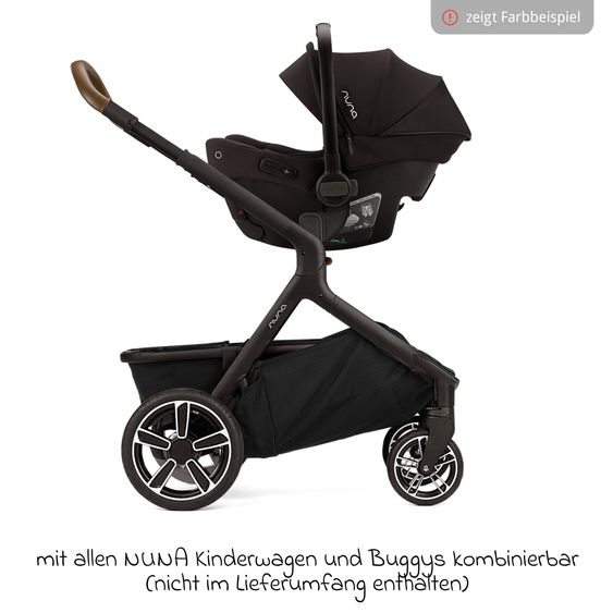 Nuna Babyschale PIPA urbn R 129 ab Geburt bis 13 kg (40 cm - 75 cm) mit Isofix inkl. Sitzverkleinerer & Sonnenverdeck nur 3,3 kg - Chestnut